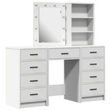 vidaXL Kaptafel met lade 3 pcs Wit 40 x 41 x 135 cm Bewerkt hout