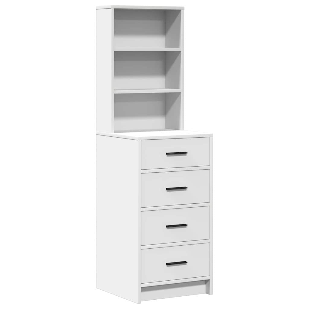 vidaXL Kaptafel met lade 3 pcs Wit 40 x 41 x 135 cm Bewerkt hout