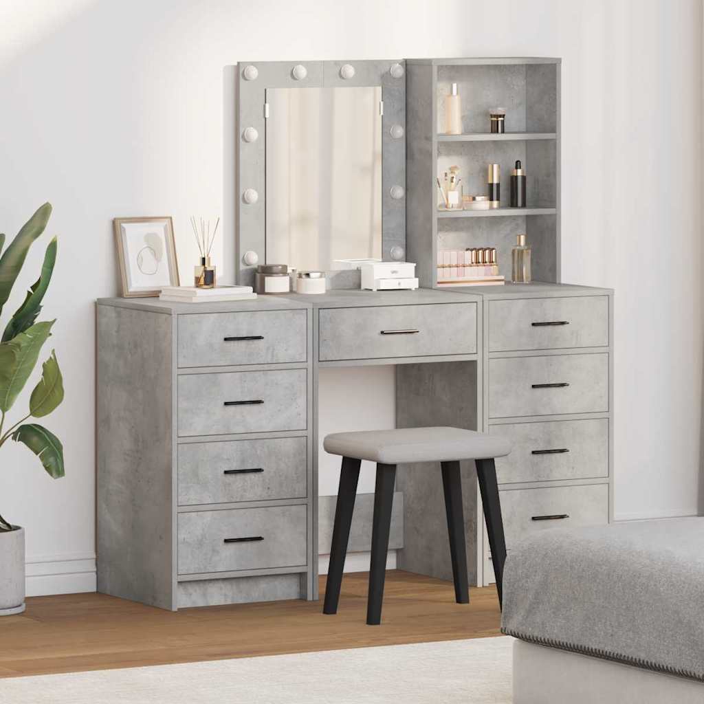 vidaXL Kaptafel met lade 3 pcs Wit 40 x 41 x 135 cm Bewerkt hout