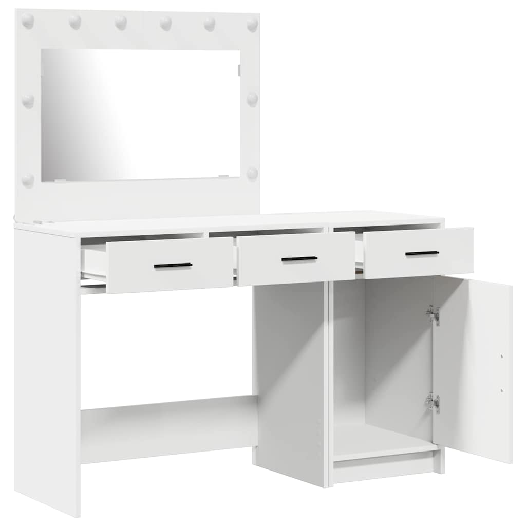 vidaXL Kaptafel met lade 2 pcs Wit 40 x 41 x 75 cm Bewerkt hout