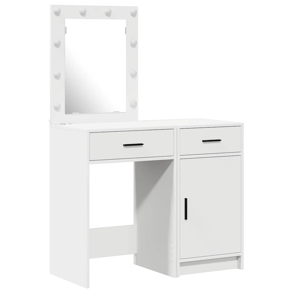 vidaXL Kaptafel met lade 2 pcs Wit 50 x 41 x 135 cm Bewerkt hout