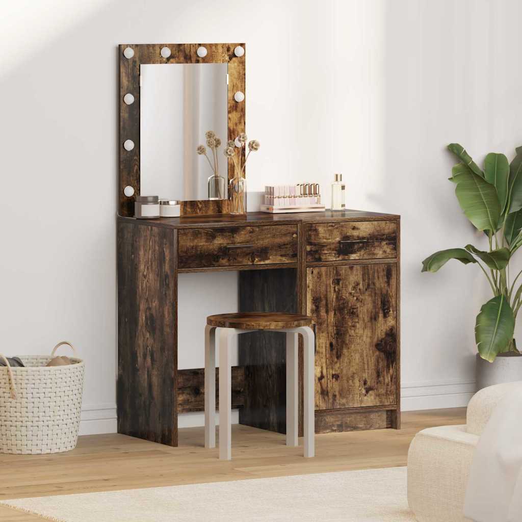 vidaXL Kaptafel met lade 2 pcs Wit 50 x 41 x 135 cm Bewerkt hout