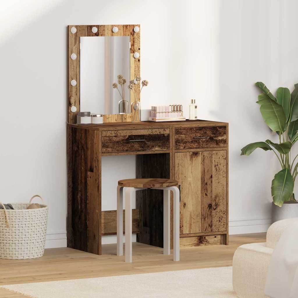 vidaXL Kaptafel met lade 2 pcs Wit 50 x 41 x 135 cm Bewerkt hout