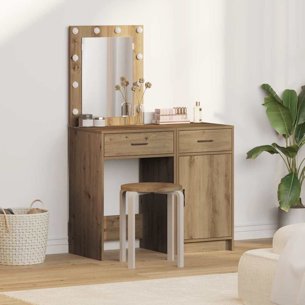 vidaXL Kaptafel met lade 2 pcs Wit 50 x 41 x 135 cm Bewerkt hout