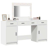 vidaXL Kaptafel met spiegellichten met lade 3 pcs Wit Bewerkt hout