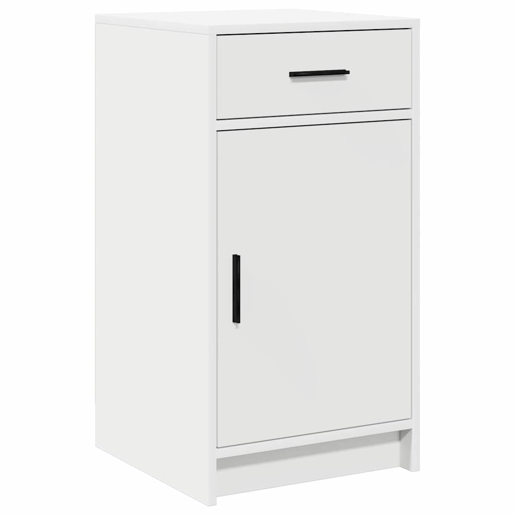vidaXL Kaptafel met spiegellichten met lade 3 pcs Wit Bewerkt hout