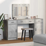 vidaXL Kaptafel met spiegellichten met lade 3 pcs Wit Bewerkt hout