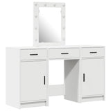 vidaXL Dressing table with mirror lights White 50 x 41 x 135 cm Engineered wood
