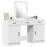 vidaXL Dressing table with mirror lights White 50 x 41 x 135 cm Engineered wood