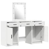 vidaXL Dressing table with mirror lights White 50 x 41 x 135 cm Engineered wood