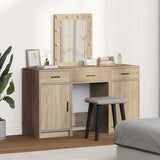 vidaXL Dressing table with mirror lights White 50 x 41 x 135 cm Engineered wood