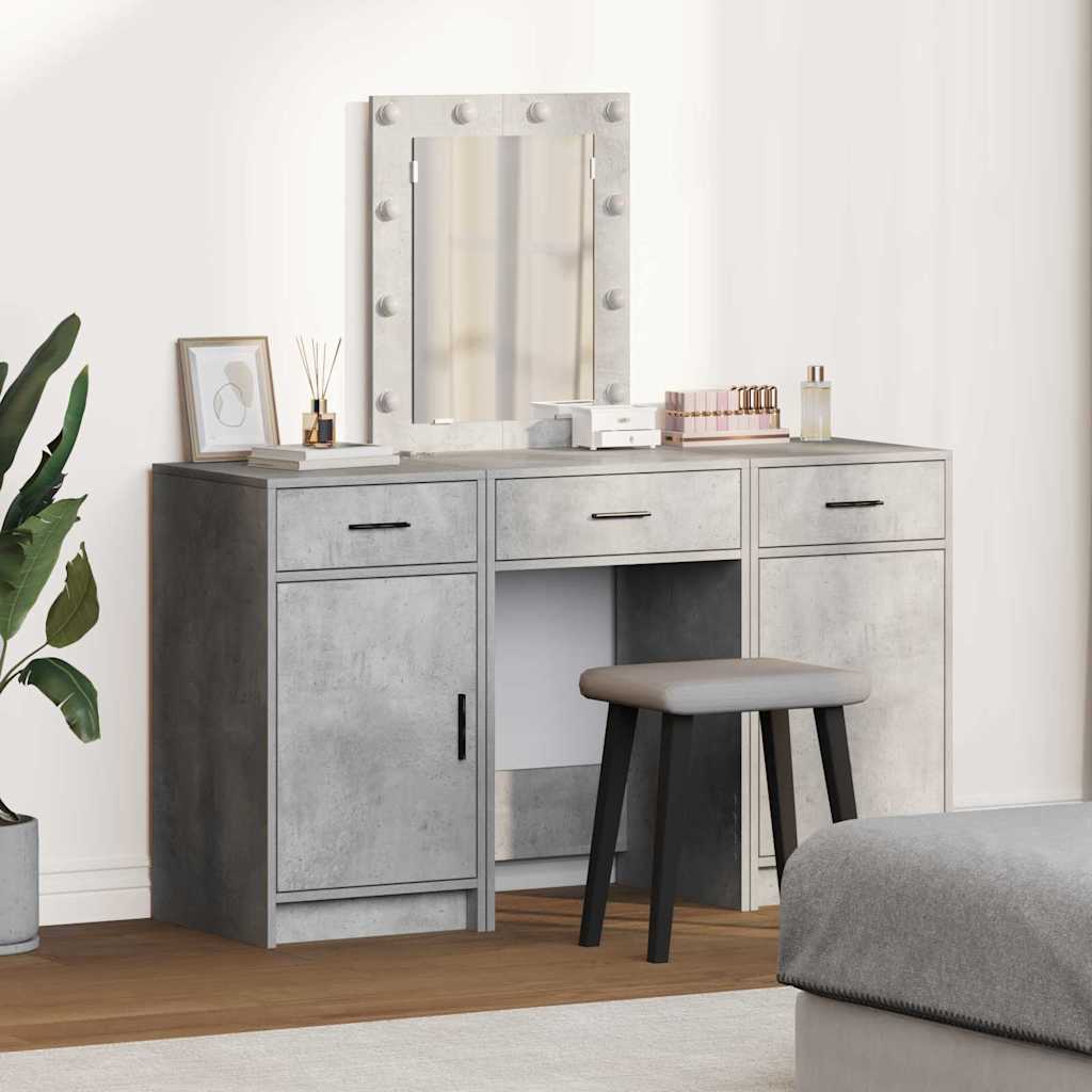 vidaXL Dressing table with mirror lights White 50 x 41 x 135 cm Engineered wood