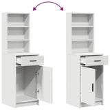 vidaXL Dressing Table with Mirror Lights with Drawer 2 pcs White Engineered Wood