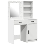 vidaXL Dressing tafel set met LED met lade 2 pcs Wit Bewerkt hout
