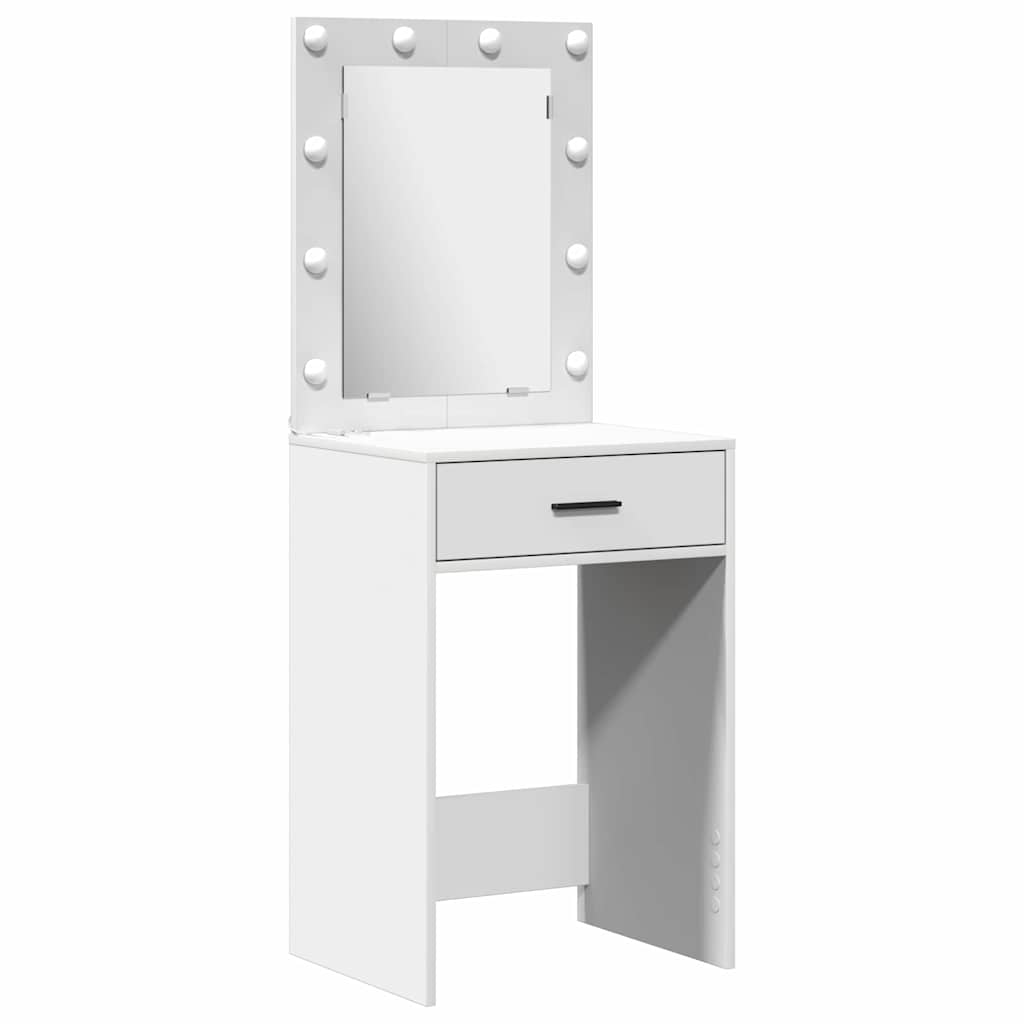vidaXL Dressing tafel set met LED met lade 2 pcs Wit Bewerkt hout