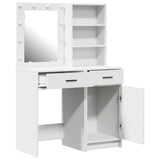 vidaXL Dressing tafel set met LED met lade 2 pcs Wit Bewerkt hout