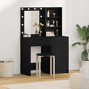 vidaXL Dressing tafel set met LED met lade 2 pcs Wit Bewerkt hout