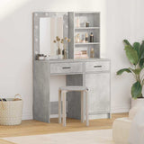 vidaXL Dressing tafel set met LED met lade 2 pcs Wit Bewerkt hout