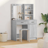vidaXL Dressing tafel set met LED met lade 2 pcs Wit Bewerkt hout