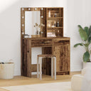 vidaXL Dressing tafel set met LED met lade 2 pcs Wit Bewerkt hout