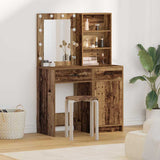 vidaXL Dressing tafel set met LED met lade 2 pcs Wit Bewerkt hout