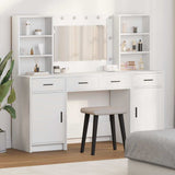 vidaXL Dressing Table Set with LED with Drawer 3 pcs White Engineered wood