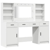 vidaXL Dressing Table Set with LED with Drawer 3 pcs White Engineered wood