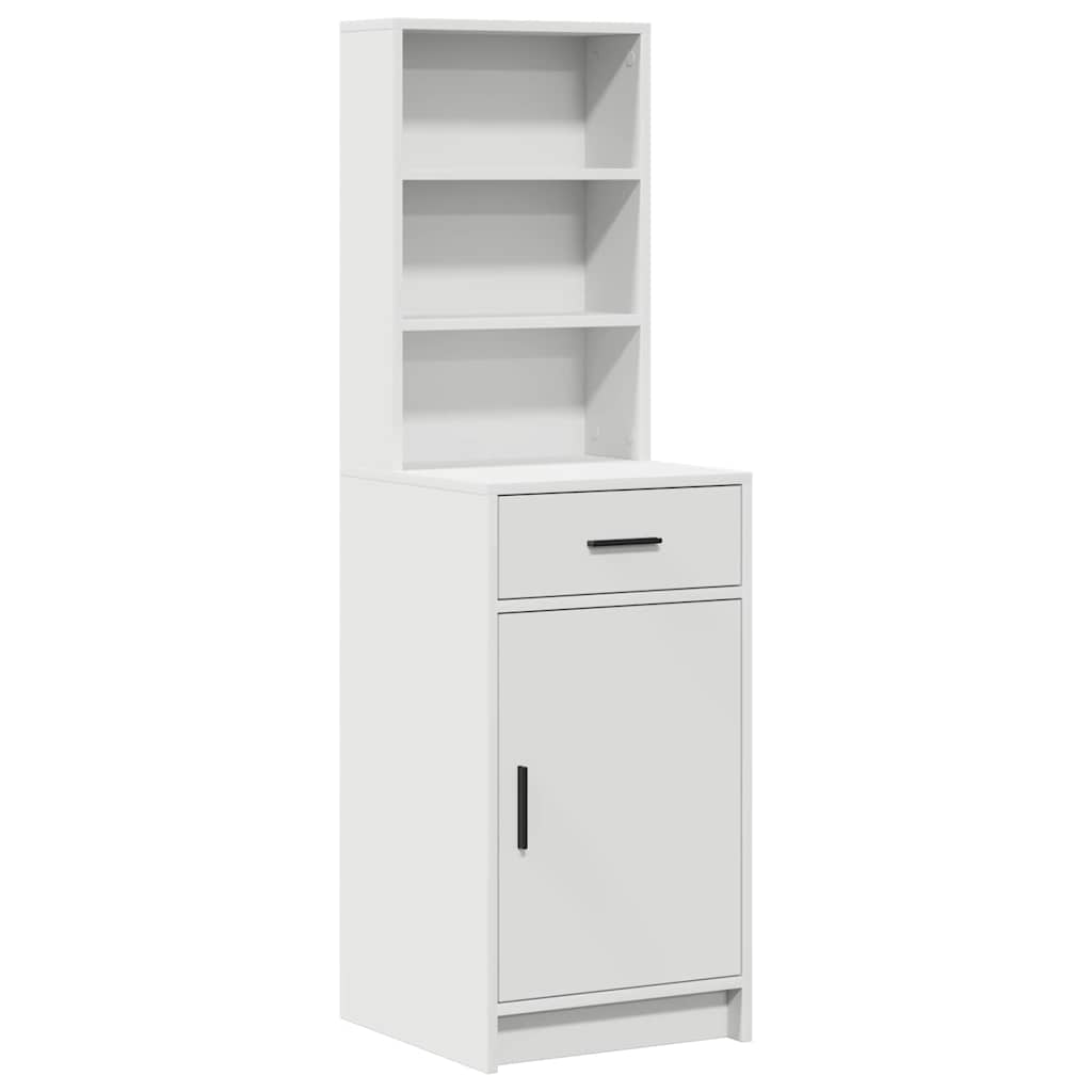 vidaXL Dressing Table Set with LED with Drawer 3 pcs White Engineered wood