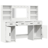 vidaXL Dressing Table Set with LED with Drawer 3 pcs White Engineered wood