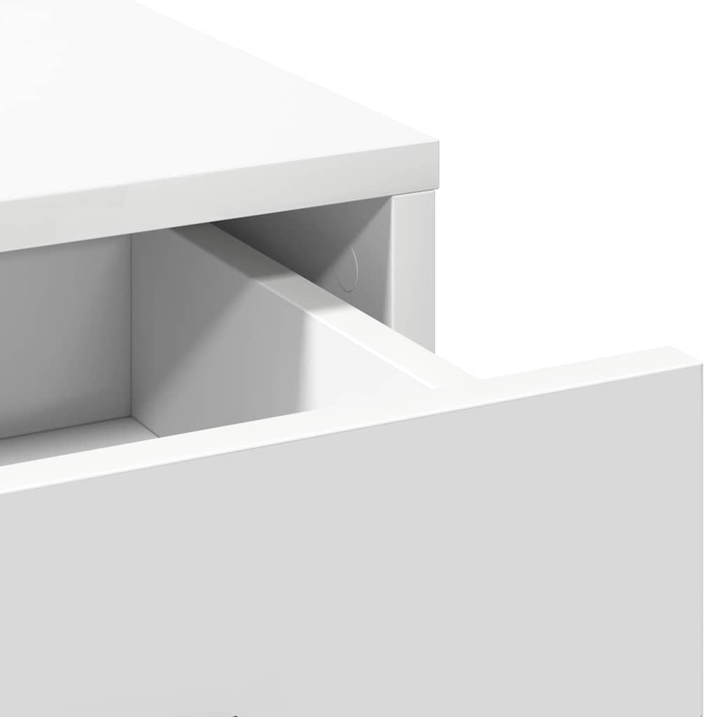 vidaXL Dressing Table Set with LED with Drawer 3 pcs White Engineered wood