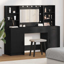 vidaXL Dressing Table Set with LED with Drawer 3 pcs White Engineered wood