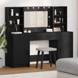 vidaXL Dressing Table Set with LED with Drawer 3 pcs White Engineered wood