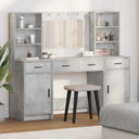 vidaXL Dressing Table Set with LED with Drawer 3 pcs White Engineered wood