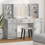 vidaXL Dressing Table Set with LED with Drawer 3 pcs White Engineered wood