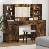 vidaXL Dressing Table Set with LED with Drawer 3 pcs White Engineered wood