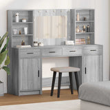vidaXL Dressing Table Set with LED with Drawer 3 pcs White Engineered wood