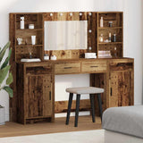 vidaXL Dressing Table Set with LED with Drawer 3 pcs White Engineered wood