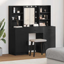 vidaXL Dressing tafel set met LED met lade 3 pcs Wit Bewerkt hout