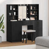 vidaXL Dressing tafel set met LED met lade 3 pcs Wit Bewerkt hout