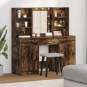 vidaXL Dressing tafel set met LED met lade 3 pcs Wit Bewerkt hout