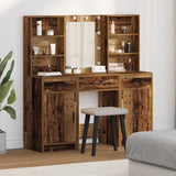 vidaXL Dressing tafel set met LED met lade 3 pcs Wit Bewerkt hout