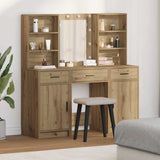 vidaXL Dressing tafel set met LED met lade 3 pcs Wit Bewerkt hout