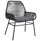 vidaXL 3-delige Tuinset met kussens poly rattan glas zwart