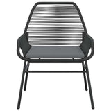 vidaXL 3-delige Tuinset met kussens poly rattan glas zwart
