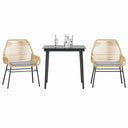 vidaXL 3-delige Tuinset met kussens poly rattan glas zwart