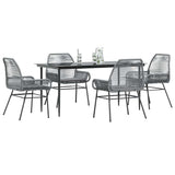 vidaXL 3-delige Tuinset met kussens poly rattan glas zwart