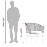 vidaXL 3-delige Tuinset met kussens poly rattan glas zwart