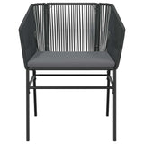 vidaXL 3-delige Tuinset met kussens poly rattan glas zwart