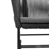 vidaXL 3-delige Tuinset met kussens poly rattan glas zwart