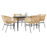 vidaXL 3-delige Tuinset met kussens poly rattan glas zwart